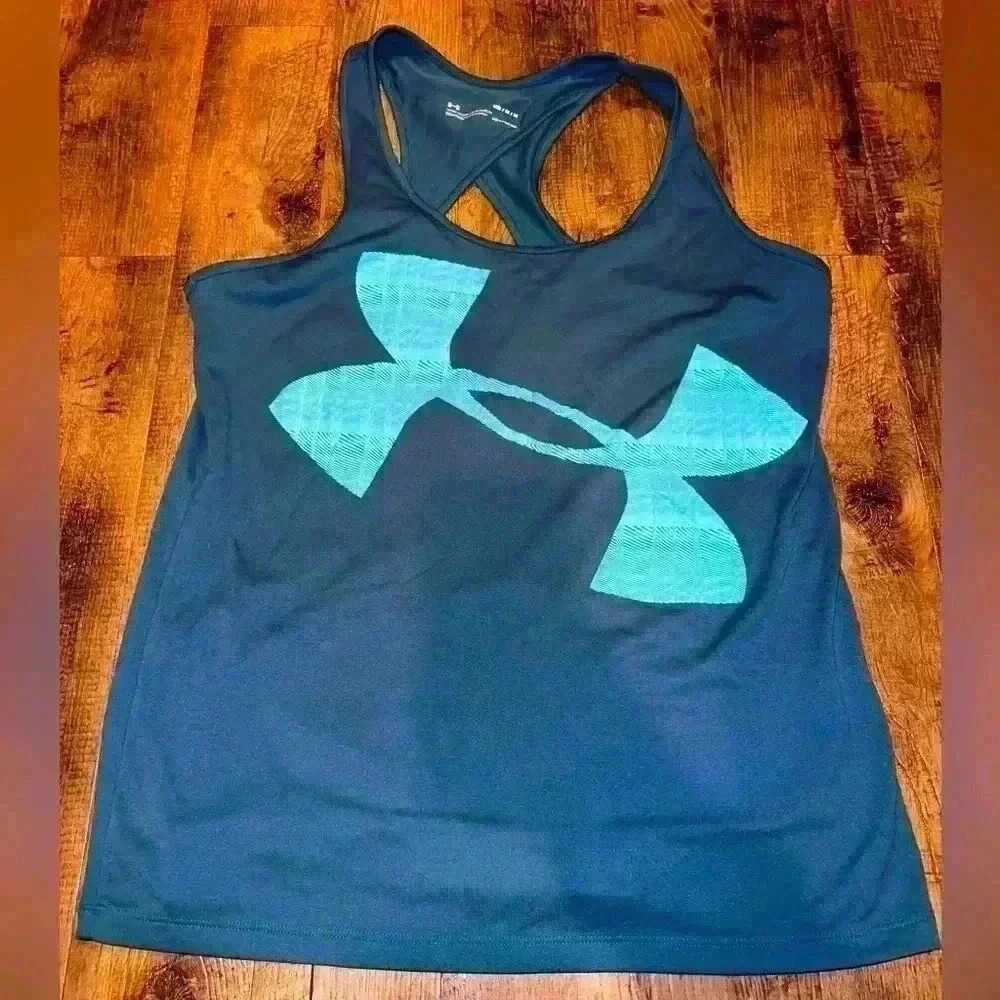 UA under Armour beautiful teal tank with lt teal logo